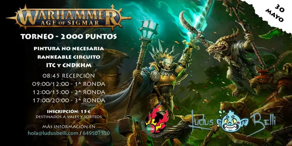 Cartel de Torneo Age of Sigmar Ludus Belli 30 Mayo