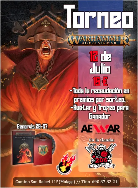 Cartel de Torneo Age of Sigmar 2D6 Store Málaga 12 Julio