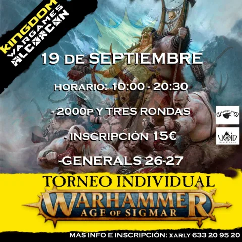 Cartel de Torneo Individual Age of Sigmar Kingdom Alcorcón - 19 de Septiembre