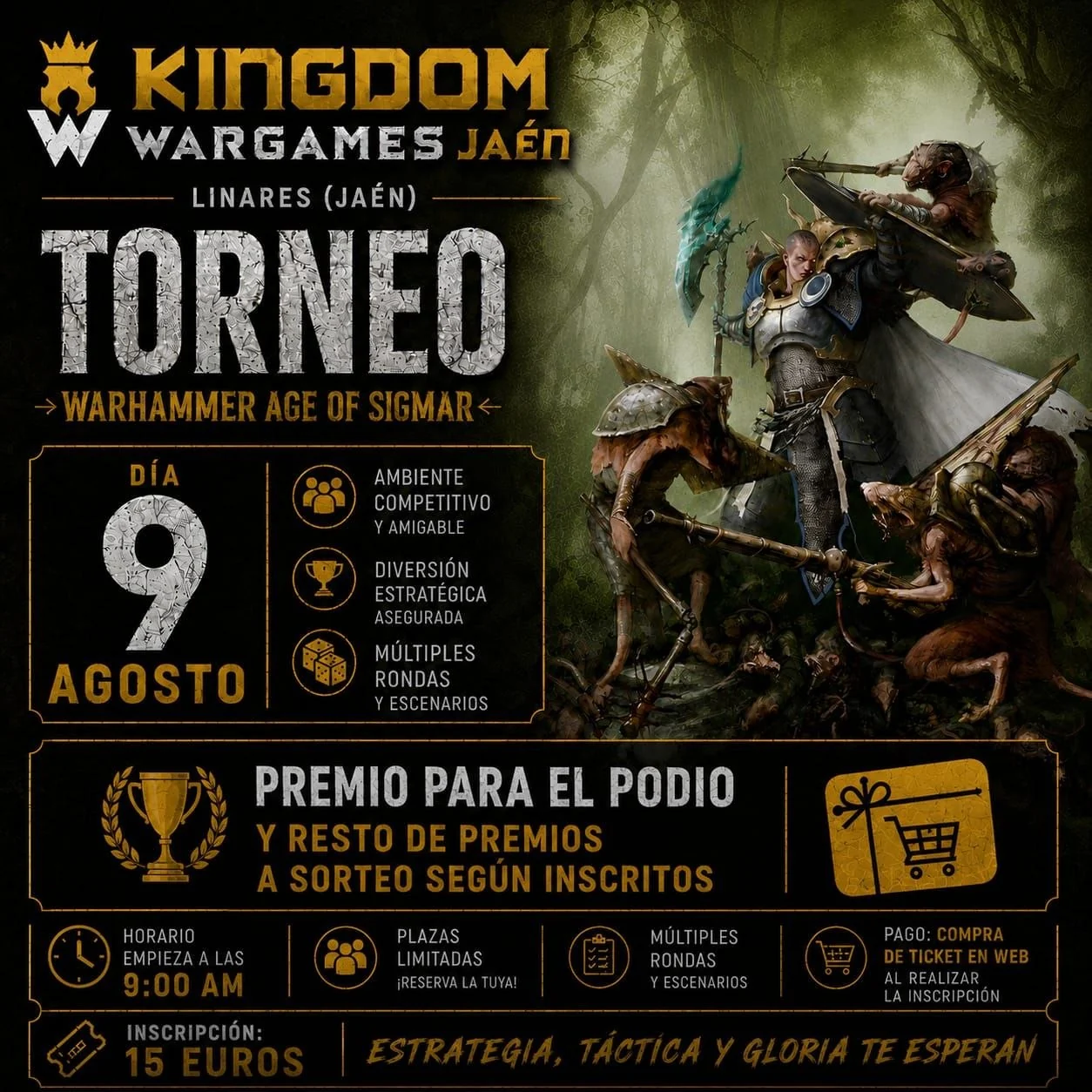 Cartel de Torneo Age of Sigmar Kingdom Wargames Jaén 9 de Agosto