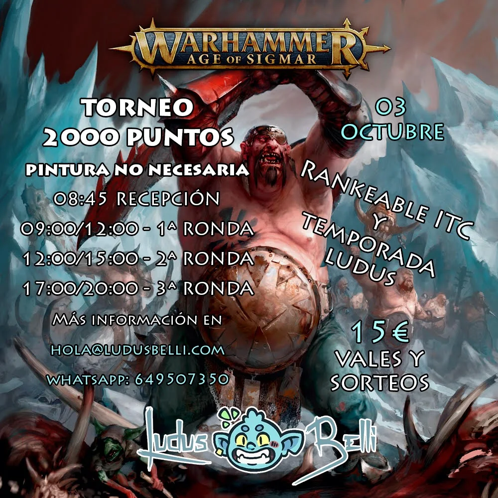 Cartel de Torneo Age of Sigmar Ludus Belli 3 de Octubre