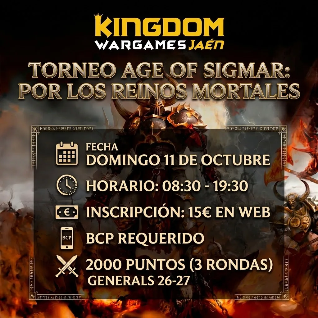 Cartel de Torneo Age of Sigmar: Por los Reinos Mortales