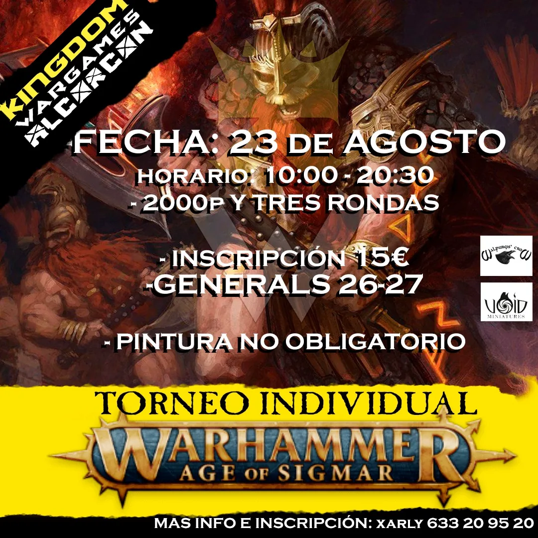 Cartel de Torneo Individual AoS Kingdom Alcorcón 23 de Agosto