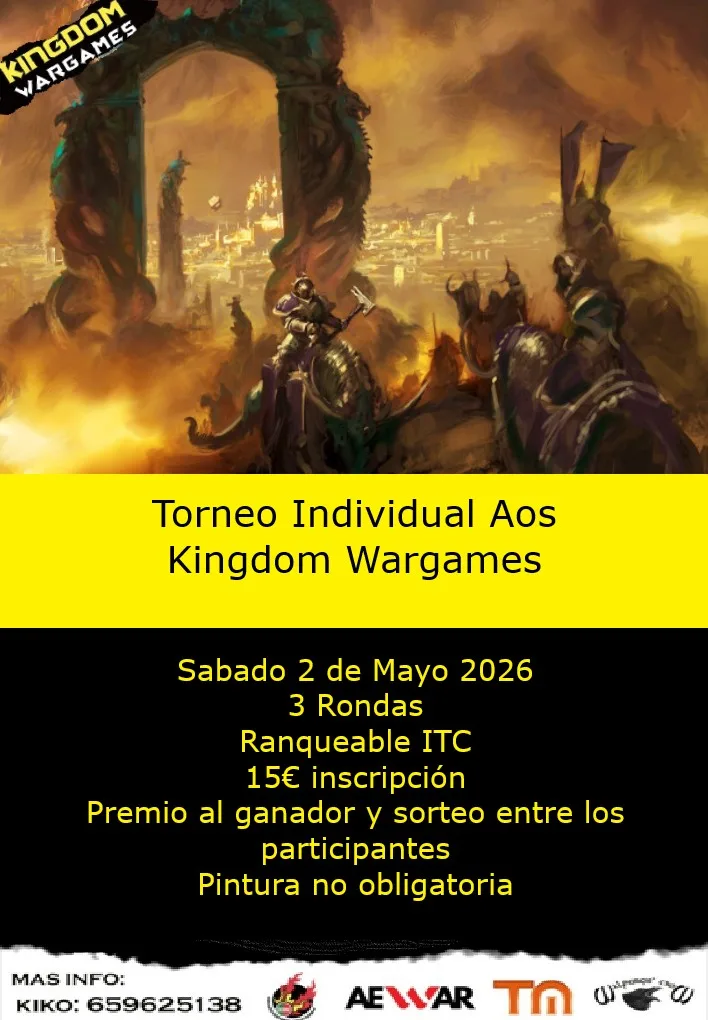 Cartel de Torneo Individual AoS Kingdom Wargames 2 de Mayo