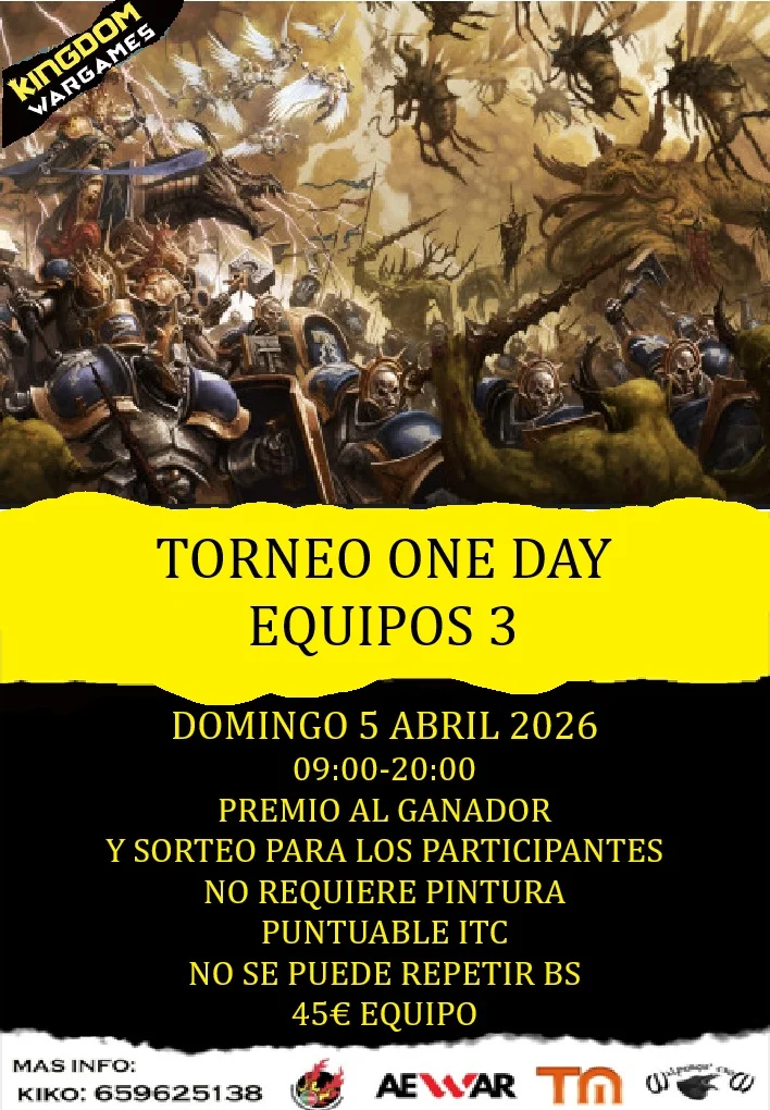 Cartel de Torneo One Day Equipos de 3 5/04