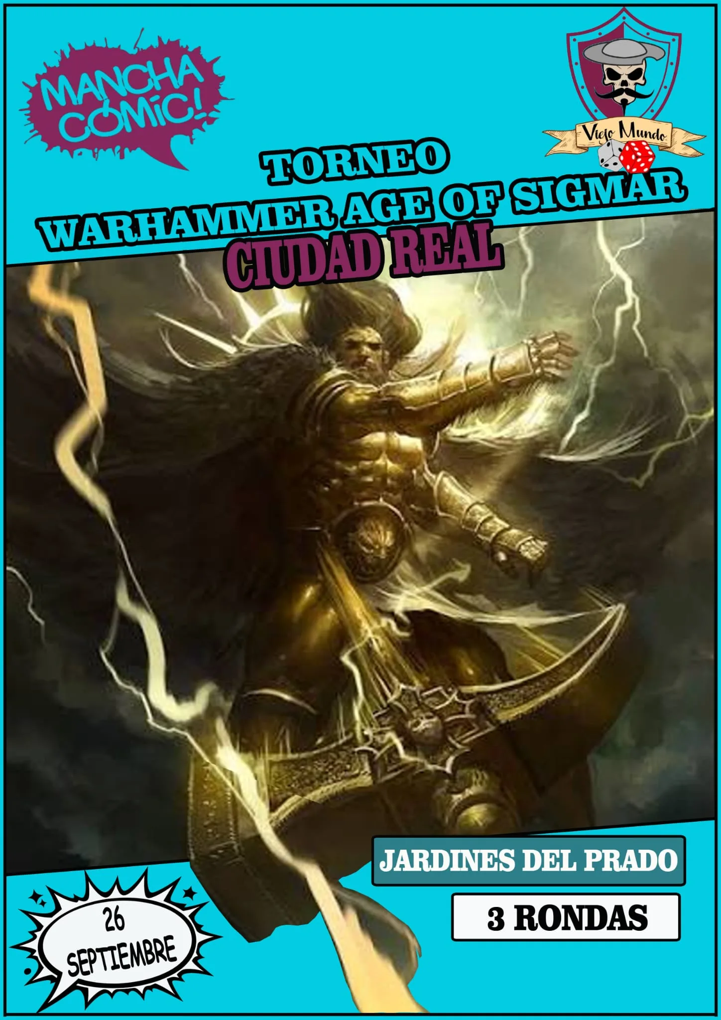 Cartel de VI Torneo Warhammer Age of Sigmar Manchacómic 2026